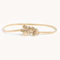 Elegante cintura a catena elastica in metallo dorato con fibbia a forma di fiore di margherita - Oro