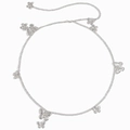 Cintura a catena in metallo argento con ciondoli a farfalla e nappe delicate - Argento