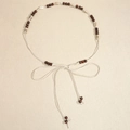 Cintura boho intrecciata a mano con perline di legno e conchiglie su corda di cotone crema - Bianco avorio