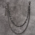 Catena per pantaloni punk a doppio strato con ciondolo a chiave e chiusure a moschettone - 19151 Canna di Fucile (HYK19151)
