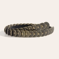 Cintura a catena bohémien elastica con dischi in bronzo goffrato per abiti e jeans - Bronzo