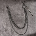Catena per pantaloni punk a doppio strato con ciondolo chiave vintage e moschettoni - 19155 Canna di Fucile