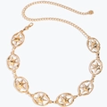 Catena da vita vintage in metallo dorato da donna con design a stelle per abiti eleganti - Oro