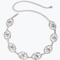 Catena da vita regolabile in metallo argento con design a stella e chiusura a moschettone - Argento