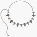 Catena da vita in metallo argento con pendenti a bara gotica e teschio in stile vintage - Argento