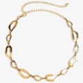 Unregelmäßige geometrische hohle Metall-Taillenkette in glänzendem Gold für Damenkleider - Antikgold