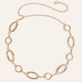 Detail der goldenen Taillenkette mit großen ovalen Gliedern und verstellbarem Verschluss - Gold