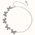 Catena da vita vintage in metallo argento con farfalle di strass e ciondolo sole - Farfalla Argento (611 Argento)