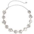 Cintura a catena in metallo argento con dischi martellati e chiusura a moschettone donna - Tondo Martellato Argento (HYY19616)