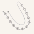 Detailed close-up of silver starfish shell chain with intricate textures and lobster clasp - Shell Style (HYY19606) / Silver