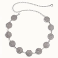 Cintura a catena vintage in argento con dischi a spirale e chiusura regolabile - Stile Disco a Spirale (HYY19561) / Argento Antico