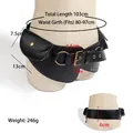 Marsupio da cintura in ecopelle nera per donna con borchie vintage e fibbia dorata - Nero