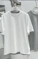 Minimalistisch heren t-shirt set wit en grijs, dubbellaags ontwerp met ronde halslijn - S / Wit