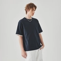 Donkerblauw heren t-shirt met laagjeslook en witte contrasterende kraag en mouwen - S / Koningsblauw