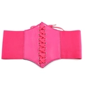 Cintura corsetto donna rosso rosa con fascia elastica e lacci vintage retrò - Rosa Rossa