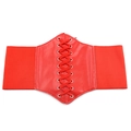 Cintura corsetto rossa da donna stile palazzo vintage con lacci frontali e fascia elastica - Rosso