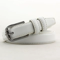 Cinturón fino blanco para mujer con hebilla de metal plateado y brillantes piedras de strass - Blanco