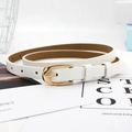 Cintura alla moda bianca da donna con elegante fibbia in metallo dorato - Bianco