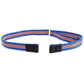 Verstelbare elastische luie riem met blauw-oranje strepen en zwarte drukknopen - Oranje Blauwe Strepen