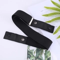 Cintura elastica nera invisibile regolabile con fibbie in metallo per abbigliamento casual - Nero