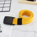 Ceinture unisexe en toile jaune vif avec boucle en plastique noir sans métal allergie - Jaune