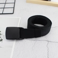 Ceinture en toile noire unisexe avec boucle automatique en plastique anti-allergique - Noir