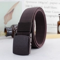 Ceinture tactique en nylon marron foncé avec boucle automatique mate pour extérieur - Café