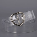 Cintura trasparente in PVC da donna con fibbia a cuore argentata e occhielli regolabili - Stile Cuore Piccolo (WP246-1)