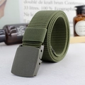 Ceinture tressée vert armée avec boucle en plastique pour usage tactique - Vert Armée