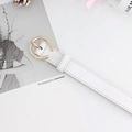 Modieuze witte kunstlederen riem voor dames met een gouden ronde C-vormige gesp sluiting - Wit