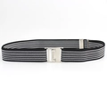 Cintura elastica unisex regolabile con strisce bianche e nere e fibbia in argento - Strisce Bianche e Nere