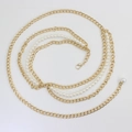 Elegante cintura a catena dorata multistrato con perle sintetiche bianche e chiusura a moschettone - Oro
