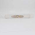 Cintura elastica bianca da donna con fibbia dorata con strass e design geometrico raffinato - Bianco