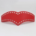 Ceinture large élastique rouge pour femme avec œillets argentés en forme de cœur - Rouge