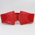 Ceinture large élastique rouge pour femme avec boucle en métal pour robe élégante - 75cm / Rouge
