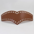 Large ceinture élastique marron pour femme avec deux rangées d'œillets métalliques - Chameau