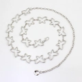 Catenina da vita in metallo argento con farfalle traforate e chiusura a moschettone regolabile - Argento