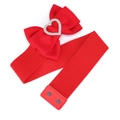 Roter elastischer Taillengürtel für Damen mit großer Schleife und Herzschnalle - Rot