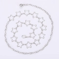 Cintura a catena argentata con stelle traforate e chiusura a moschettone regolabile - Argento