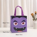 Purple Halloween non-woven gift bag featuring a cartoon vampire with dimensions 20x20x9cm - Purple Vampire / 9014-1