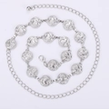 Catena da vita in metallo argento con dischi in rilievo e chiusura a moschettone - Stile Ritratto in Rilievo (WP378 Argento) / Argento