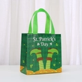 Reusable St. Patrick's Day non-woven gift bag with green clover and leprechaun pattern - Leprechaun Legs Style (9025-4)