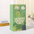 Sacs cadeaux créatifs en papier kraft dinosaure vert avec illustration T-Rex pour bonbons - Style Dinosaure Vert (4)