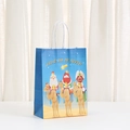 Sacchetto regalo per l'Epifania blu navy con i Re Magi sui cammelli e manici in carta - Stile Tre Re Magi Blu Scuro (530-2) / 21x15x8