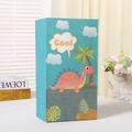 Hellblaue Dinosaurier-Geschenktüte aus Kraftpapier mit niedlicher Cartoon-Illustration - Himmelblauer Dinosaurier-Stil (10)
