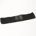 Cintura a corsetto nera elastica da donna con lacci vintage e occhielli in metallo - Nero