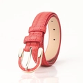 Cinturón rojo chic efecto cocodrilo con hebilla en U dorada para mujer elegante - Rojo