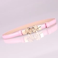Damen-Gürtel in Hellrosa mit goldener Rosenschnalle aus Kunstleder für Kleider - Rosa