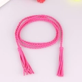 Cintura da donna intrecciata rosa vivace con nappe decorative alle estremità del cordino - Rosso rosa