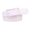Unisex white silicone waist belt with a transparent plastic buckle in a minimalist style - White